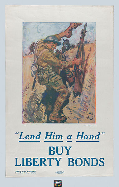 Lend him a hand, Charles Sarka (American, 1879–1960), Commercial color lithograph 