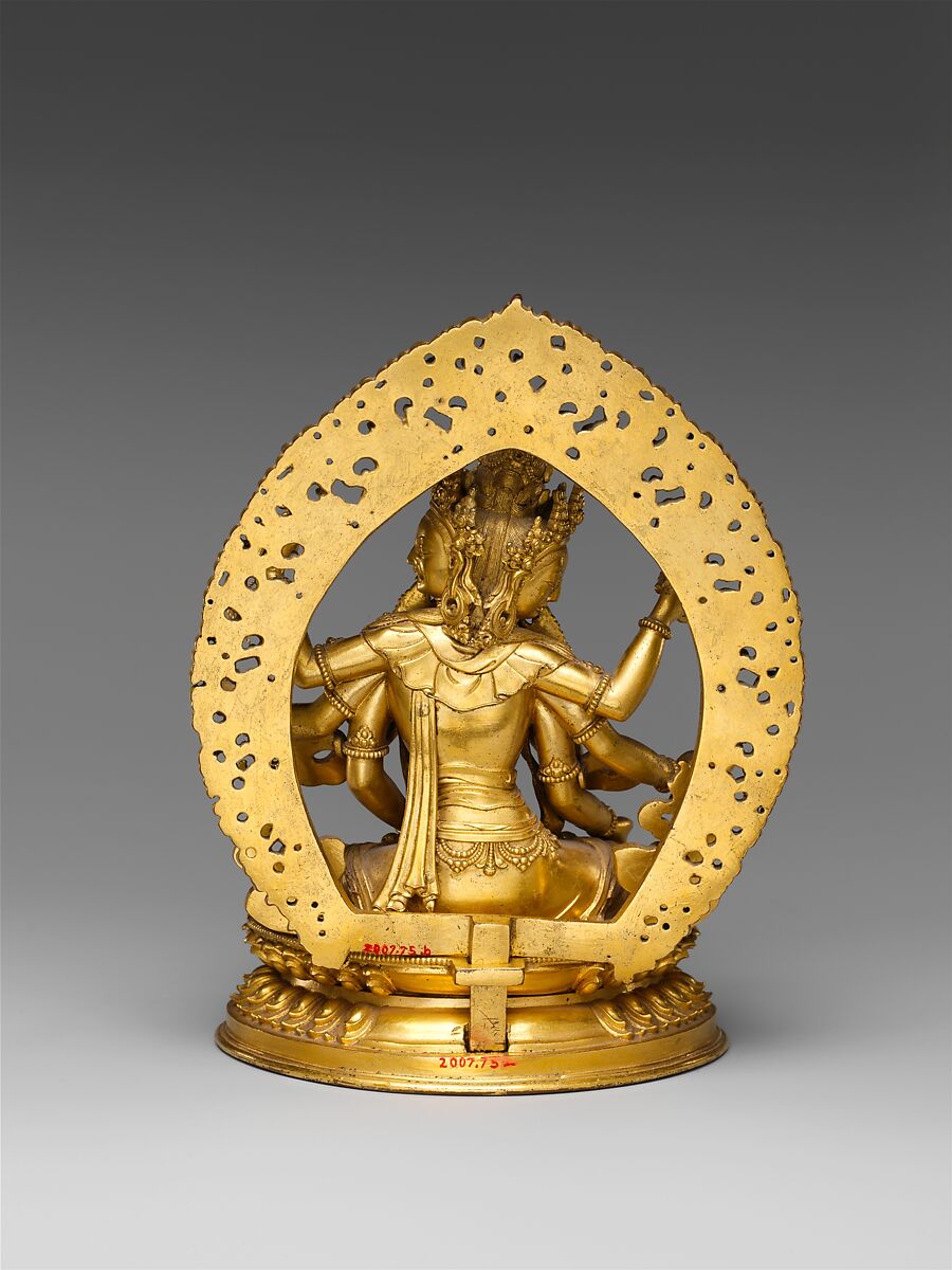 Buddhist Deity, Ushnishavijaya (Zun Sheng fo mu), Gilt brass; lost-wax cast, China