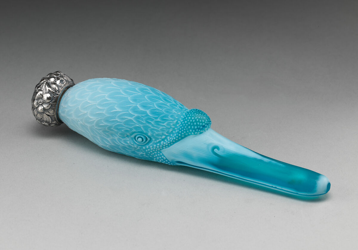 Scent Bottle, Thomas Webb &amp; Sons (British, founded 1837), Cameo opaque white and red glass, silver, British (American Market)