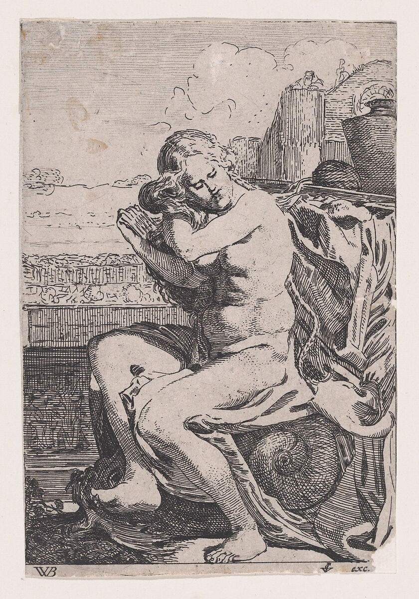 Bathsheba Combing Her Hair, Willem Pietersz Buytewech (Dutch, Rotterdam 1591/92–1624), Etching and drypoint; second state of 