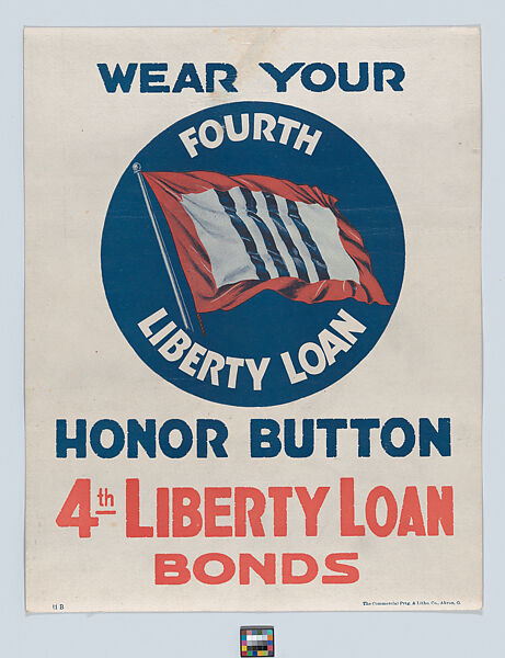 Wear your Fourth Liberty Loan honor button, Anonymous, Commercial color lithograph 
