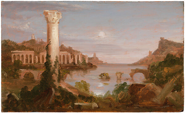 Study for Desolation, Thomas Cole (American, Lancashire 1801–1848 Catskill, New York), Oil on wood panel, American 