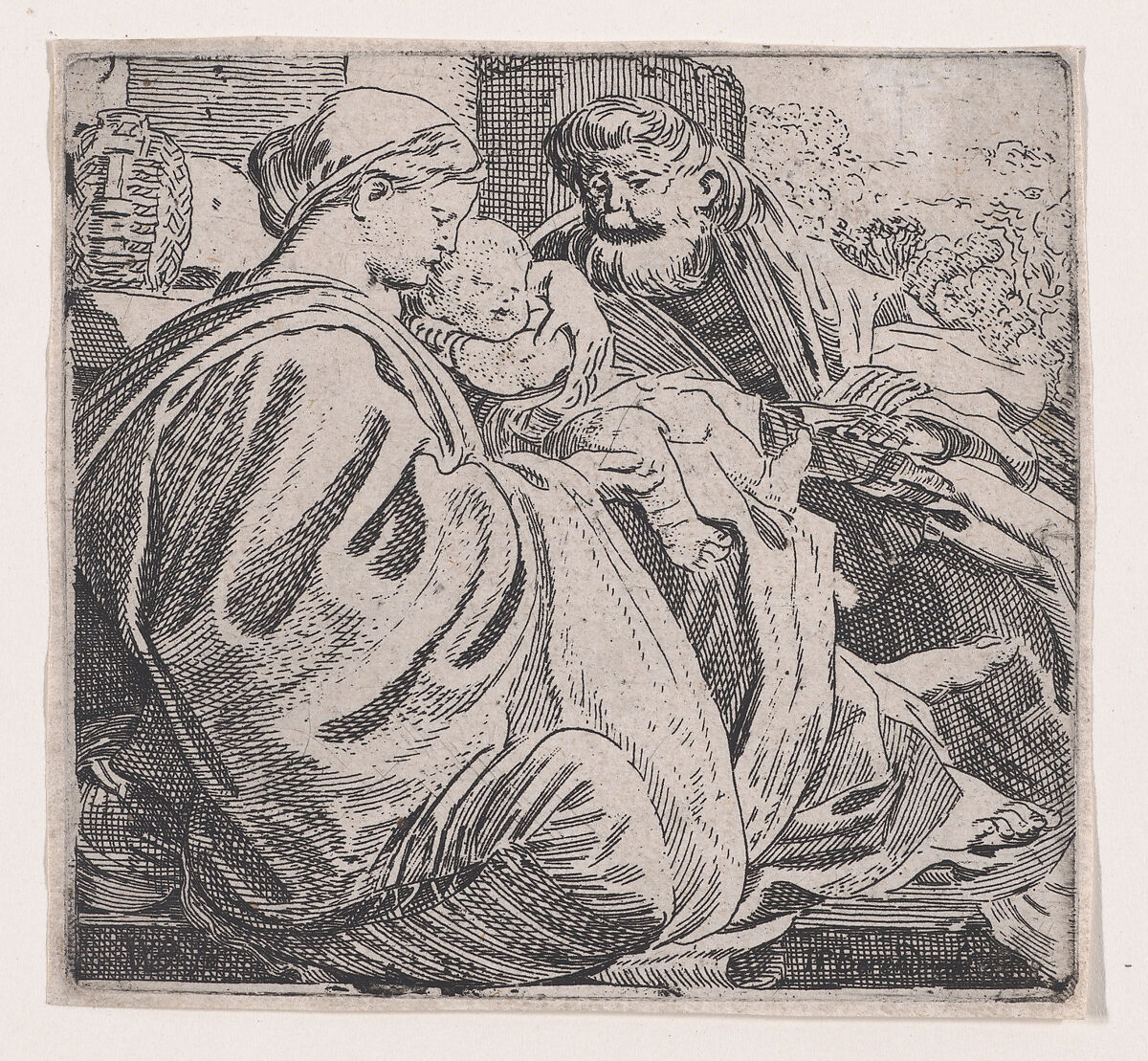 The Holy Family Resting, Willem Pietersz Buytewech (Dutch, Rotterdam 1591/92–1624), Etching; second state of two 