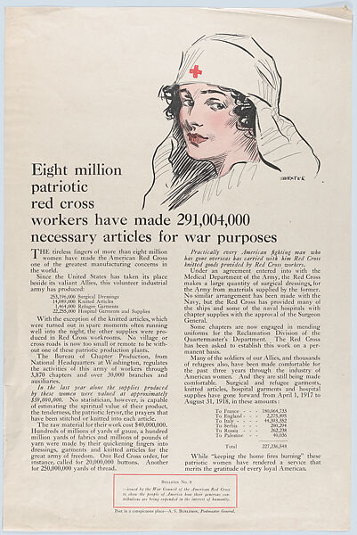 Eight million patriotic Red Cross workers, Possibly by Wilson C. Dexter (American, 1881–1921 New York), Commercial color lithograph 