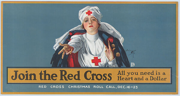 Join the Red Cross, all you need is a heart and a dollar, Harrison Fisher (American, Brooklyn, New York 1877–1934 New York), Commercial color lithograph 