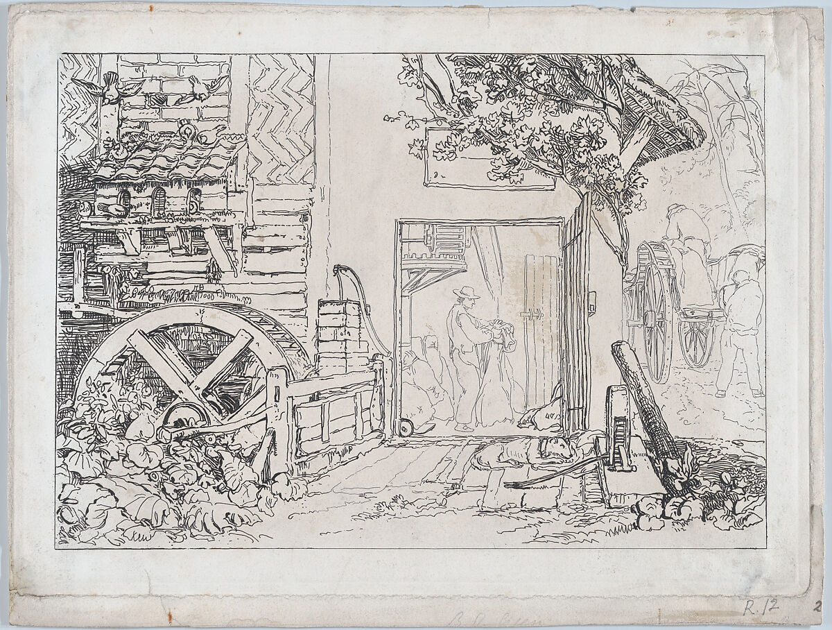 Pembury Mill, Kent (Liber Studiorum, part III, plate 12), Designed and etched by Joseph Mallord William Turner (British, London 1775–1851 London), Etching 