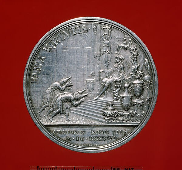 Louis XIV Receiving the Siamese Ambassadors, Jean Mauger (French, 1648–1722), Silver, French 