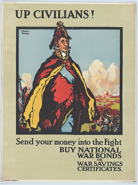 Up Civilians!, William J. Franks (British, active 1916–18), Commercial color lithograph 