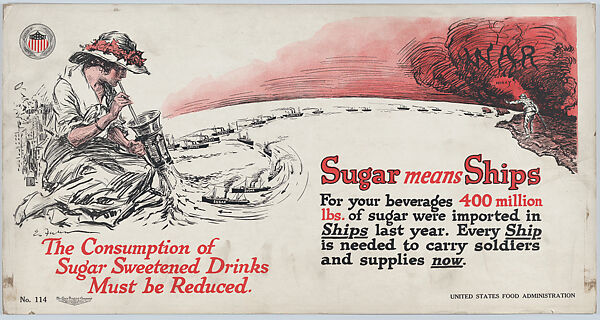 Sugar means ships, Ernest Fuhr (American, New York 1874–1933 Westport, Connecticut), Commercial color lithograph 