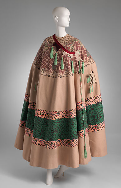 Cape, Zandra Rhodes (British, founded 1969), wool, synthetic, British 