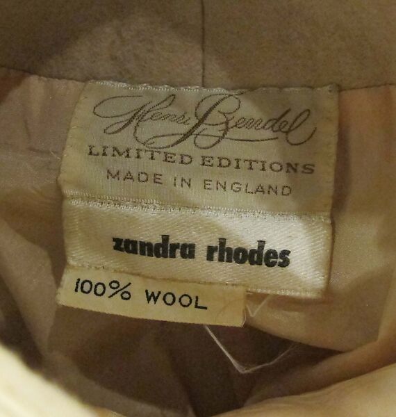 Cape, Zandra Rhodes (British, founded 1969), wool, synthetic, British