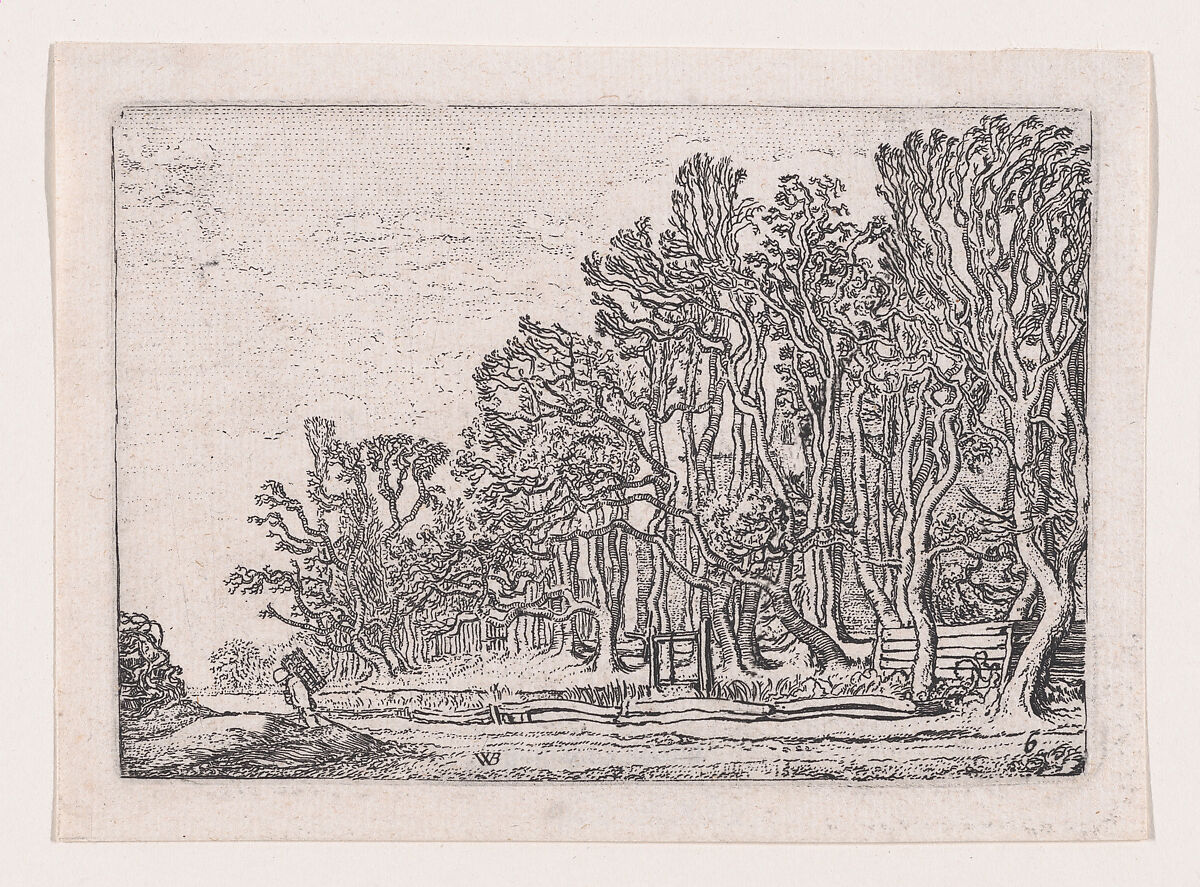 Two Plank Hedges, from Verscheyden Landtschapjes (Various Little Landscapes), Plate 6, Willem Pietersz Buytewech (Dutch, Rotterdam 1591/92–1624), Etching; Begemann's second state of three 