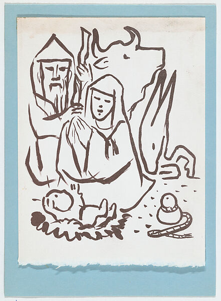 Nativity, Jean Charlot (French, Paris 1898–1979 Honolulu, Hawaii), Lithograph on aluminum 