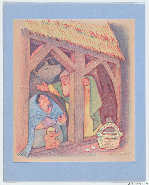 Nativity, Jean Charlot (French, Paris 1898–1979 Honolulu, Hawaii), Color lithograph on zinc 