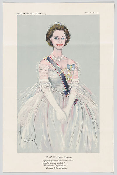 H. R. H. Princess Margaret (Heroes of our Time – 7), Ronald Searle (British, Cambridge 1920–2011 Draguignan, France), Color lithograph 