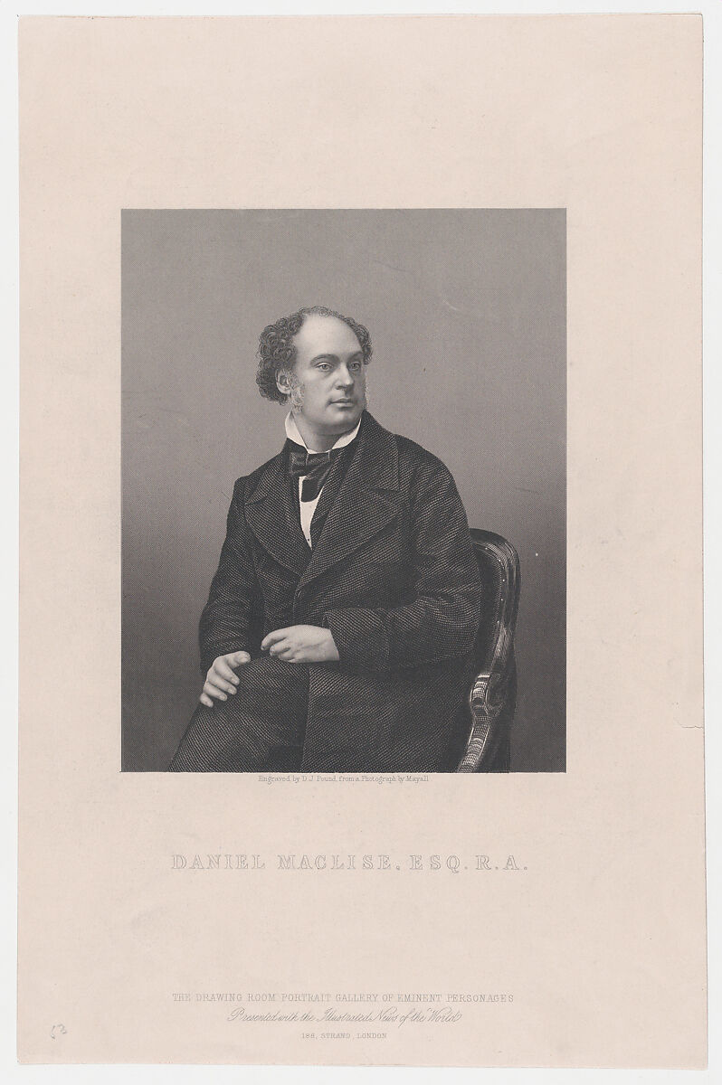 Daniel Maclise, Esq., R.A., from "Illustrated News of the World", Daniel John Pound (British, 1820–1894), Engraving after a photograph 