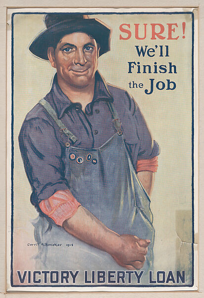 Sure! We'll finish the job, Gerrit A. Beneker (American, Grand Rapids, Michigan 1882–1934 Truro, Massachusetts), Commercial color lithograph 