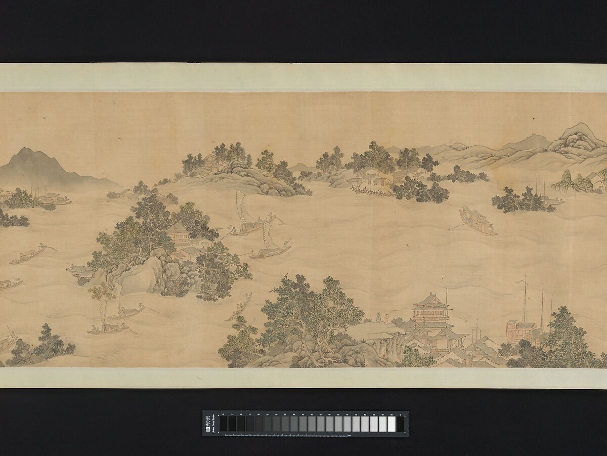 Reminiscence of Jinling, Wang Gai (Chinese, 1645–1710), Handscroll; ink and color on silk, China