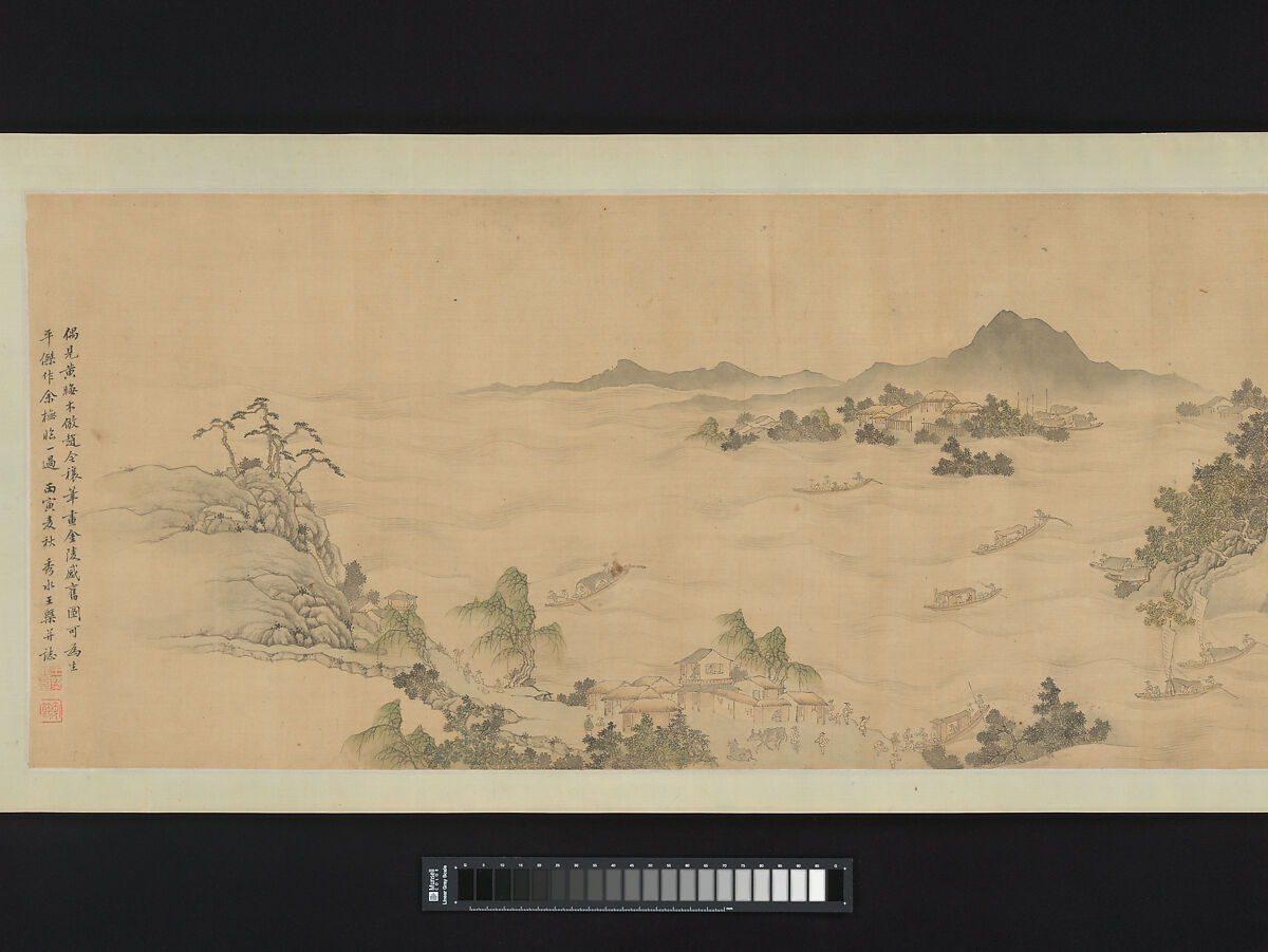 Reminiscence of Jinling, Wang Gai (Chinese, 1645–1710), Handscroll; ink and color on silk, China