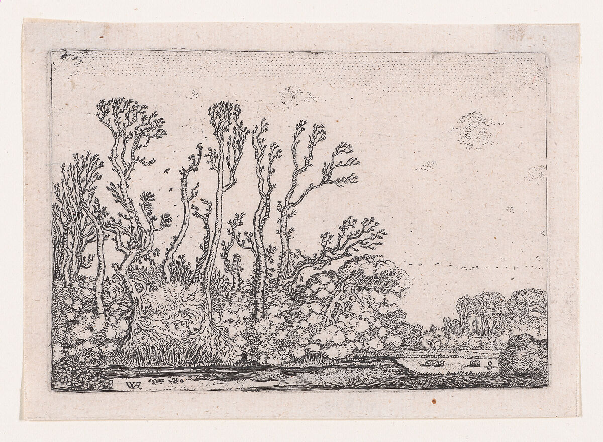 Herd of Sheep Near the Water, from Verscheyden Landtschapjes (Various Little Landscapes), Plate 8, Willem Pietersz Buytewech (Dutch, Rotterdam 1591/92–1624), Etching; Begemann's second state of three 