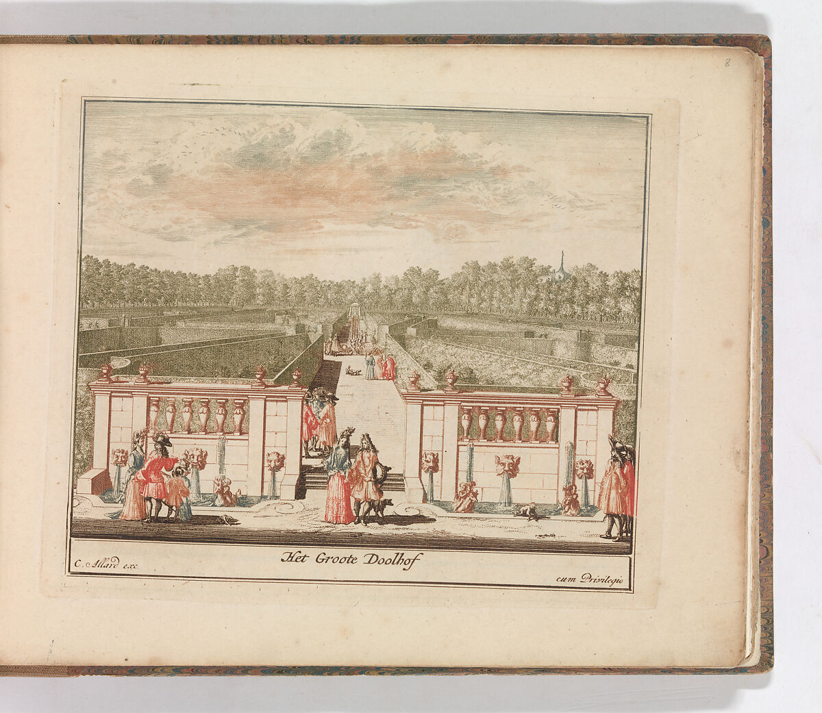 'Het Groote Doolhof', in: Tooneel Der Voornaamste Nederlands Huizen, En Lust Hoven, Naar T Leven Afgebeeld, Carel Allard (Dutch, Amsterdam 1648–ca. 1709 Amsterdam), Color engraving (à la poupée) 