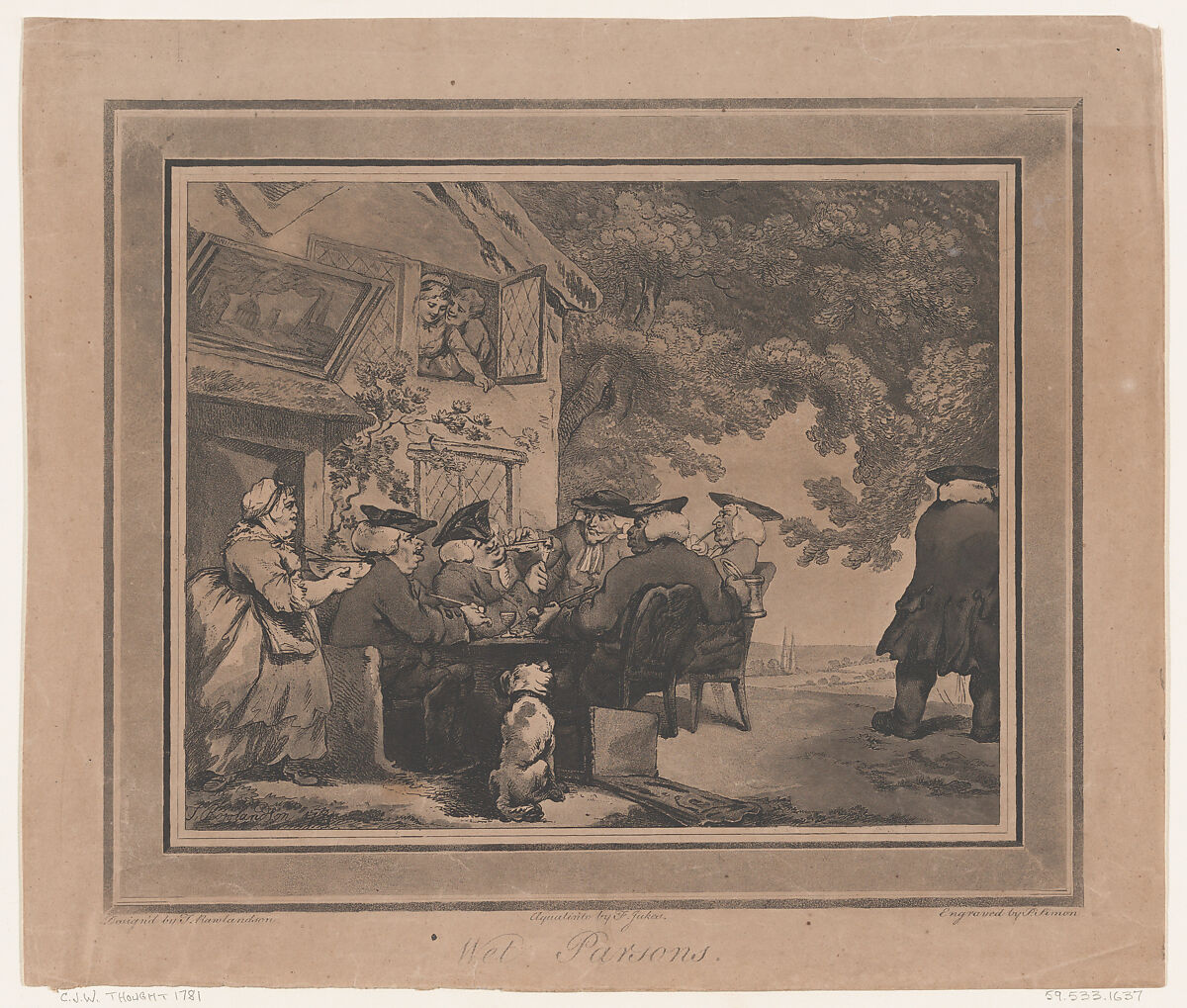 Wet Parsons, After Thomas Rowlandson (British, London 1757–1827 London), Etching with aquatint 