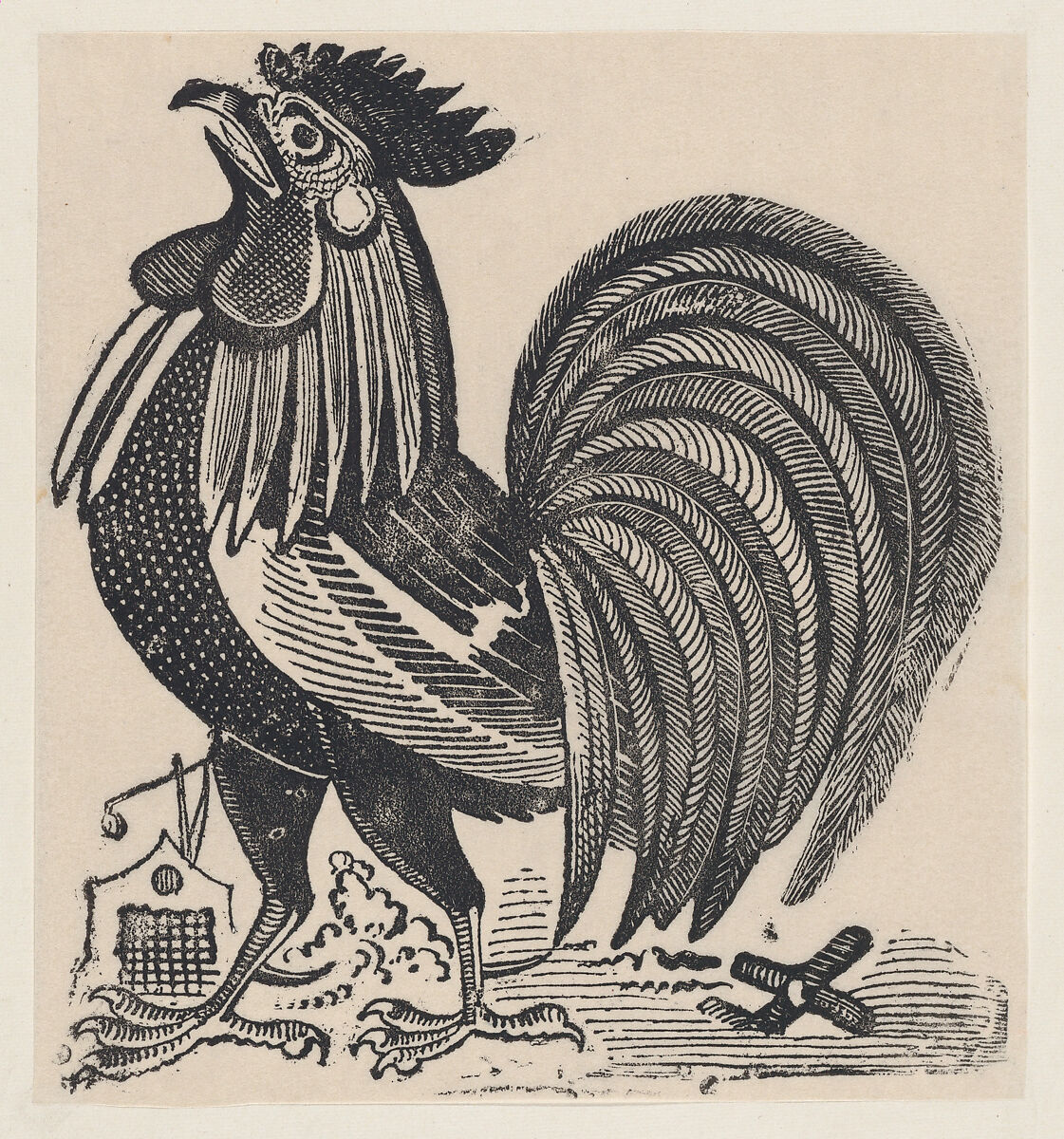 A rooster, José Guadalupe Posada (Mexican, Aguascalientes 1852–1913 Mexico City), Zincograph 