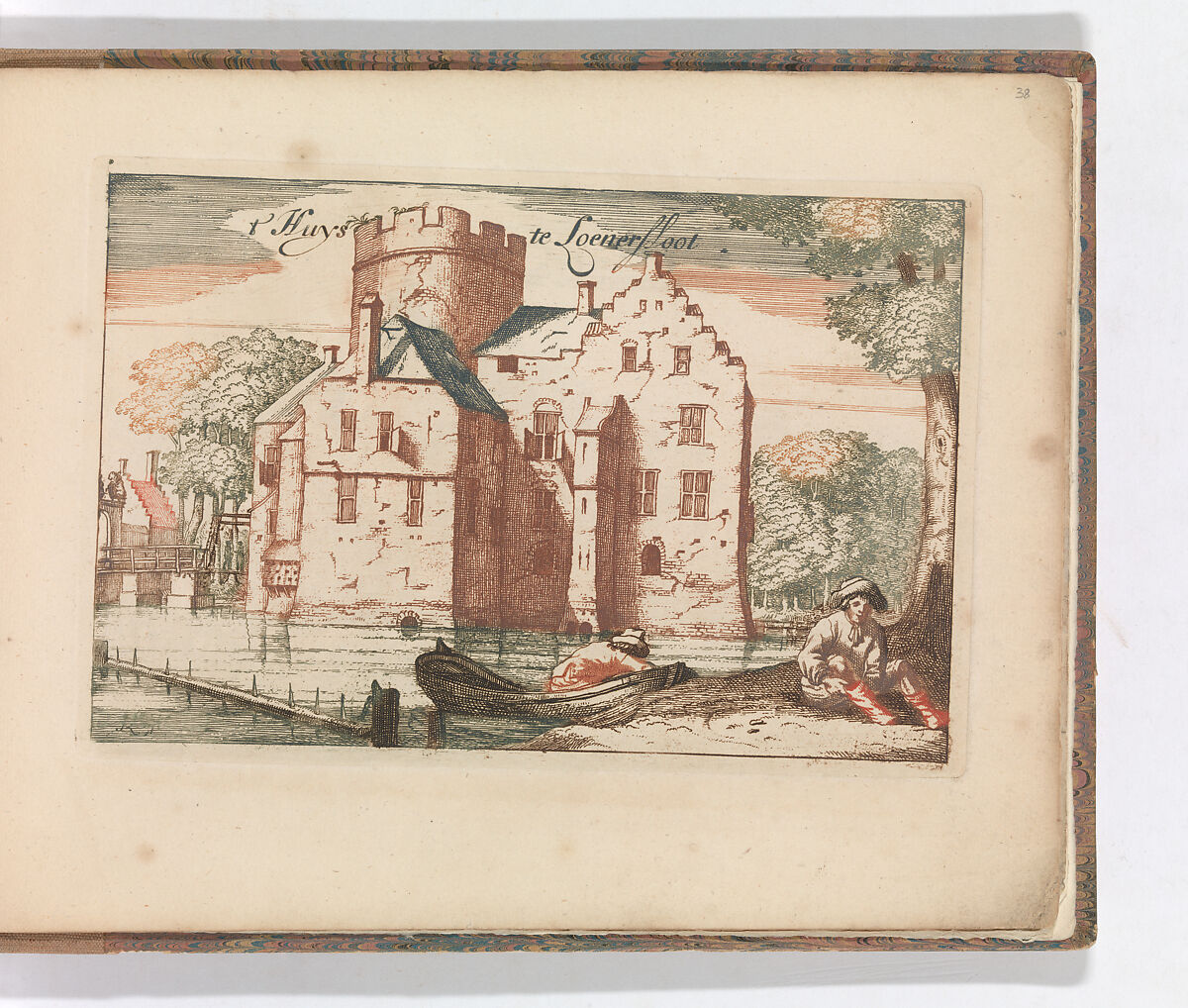 ' 't Huys Weeresteyn by the river Vecht' in: Tooneel Der Voornaamste Nederlands Huizen, En Lust Hoven, Naar T Leven Afgebeeld, Carel Allard (Dutch, Amsterdam 1648–ca. 1709 Amsterdam), Color engraving (à la poupée)