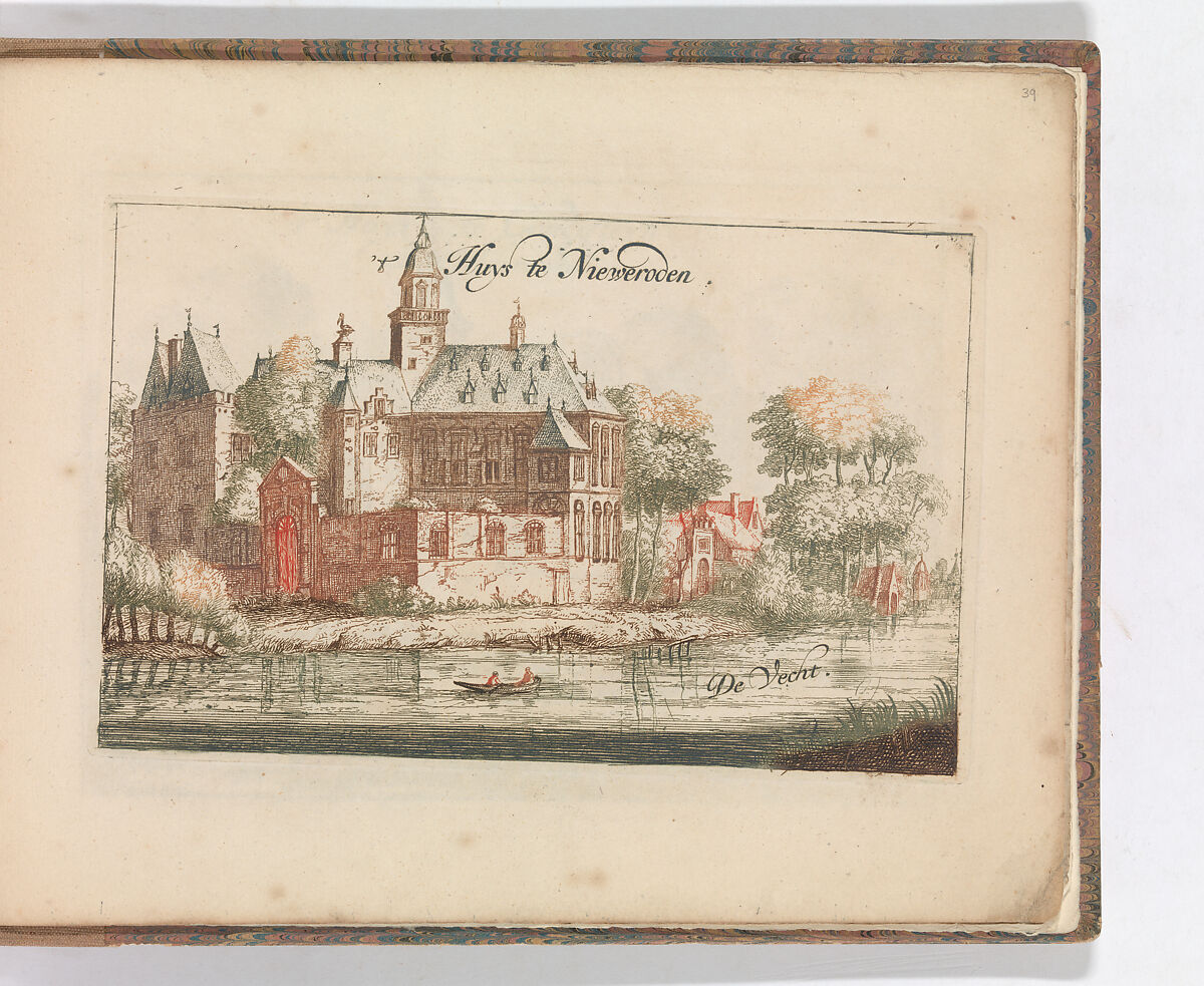 ' 't Huys te Nieweroden', De Vecht' in: Tooneel Der Voornaamste Nederlands Huizen, En Lust Hoven, Naar T Leven Afgebeeld, Carel Allard (Dutch, Amsterdam 1648–ca. 1709 Amsterdam), Color engraving (à la poupée) 