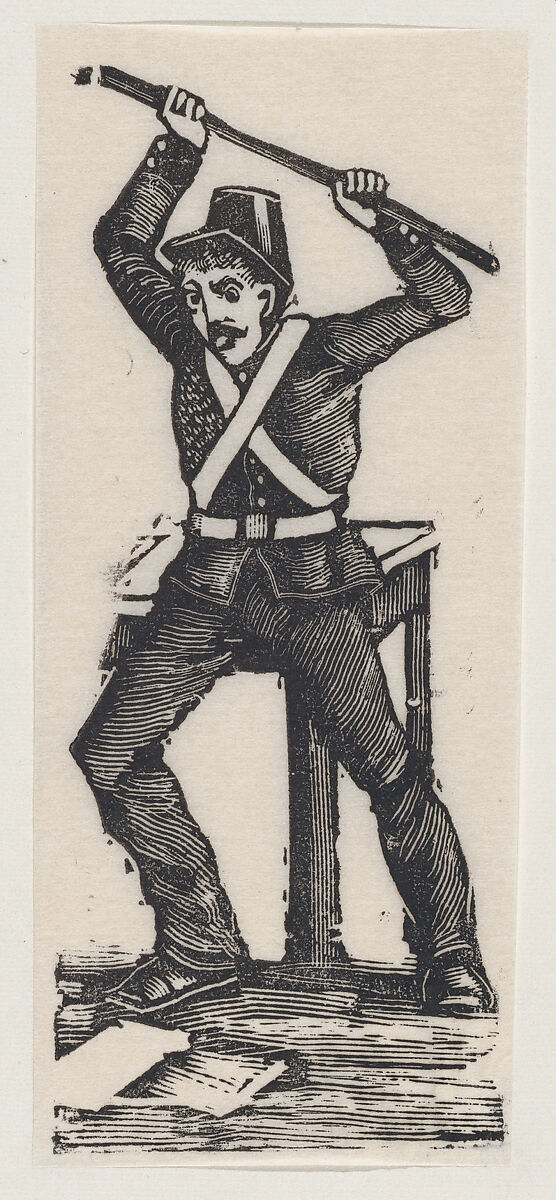 Federal soldier, José Guadalupe Posada (Mexican, Aguascalientes 1852–1913 Mexico City), Type-metal engraving 