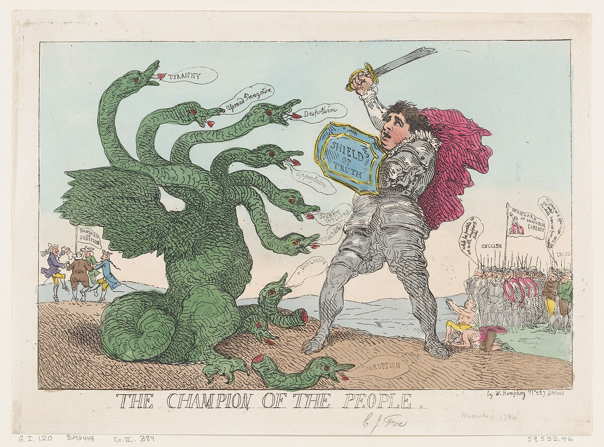 The Champion of the People, Thomas Rowlandson (British, London 1757–1827 London), Etching 