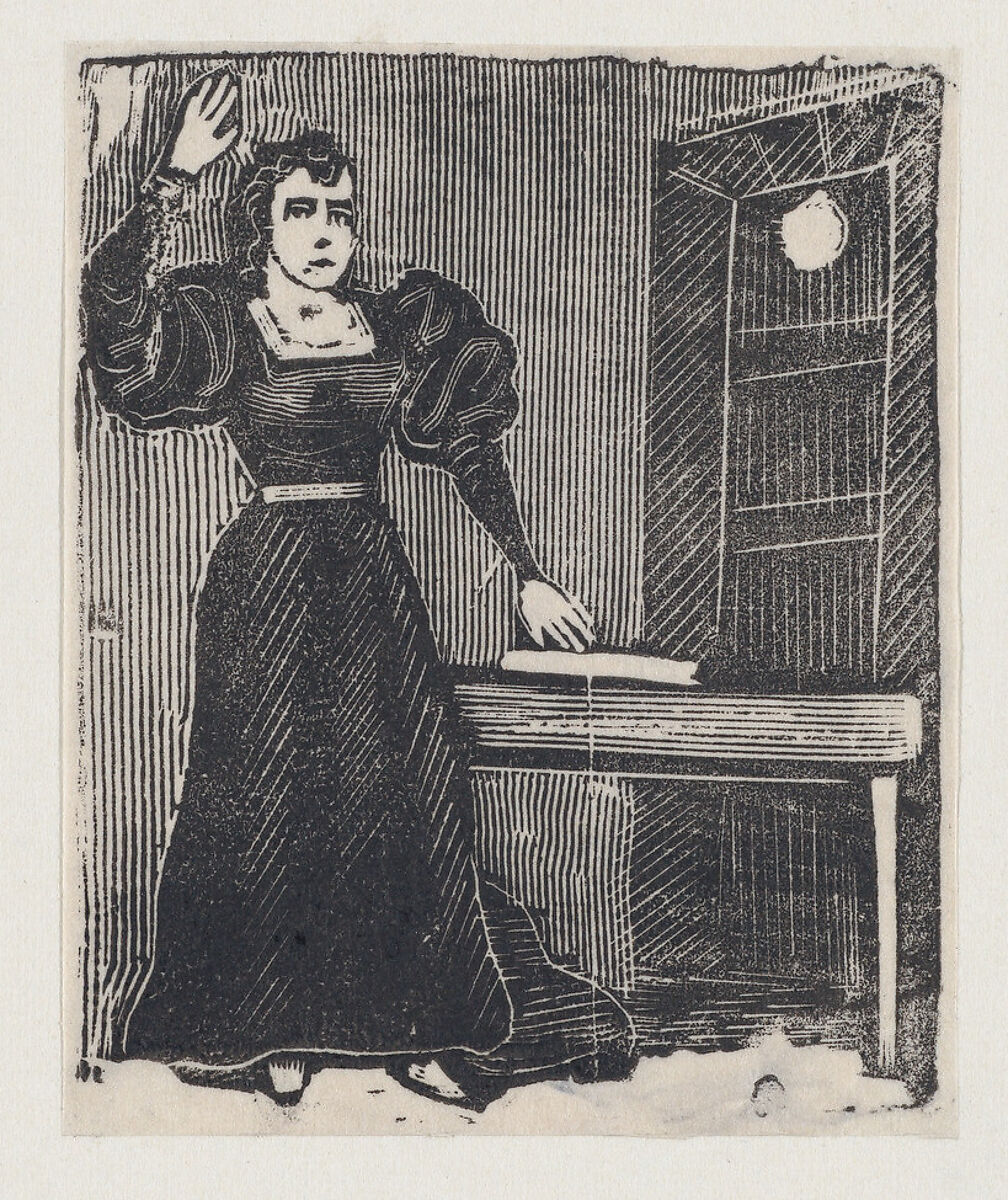 A woman (Maria la Chiquita) in a prison cell, José Guadalupe Posada (Mexican, Aguascalientes 1852–1913 Mexico City), Type-metal engraving 