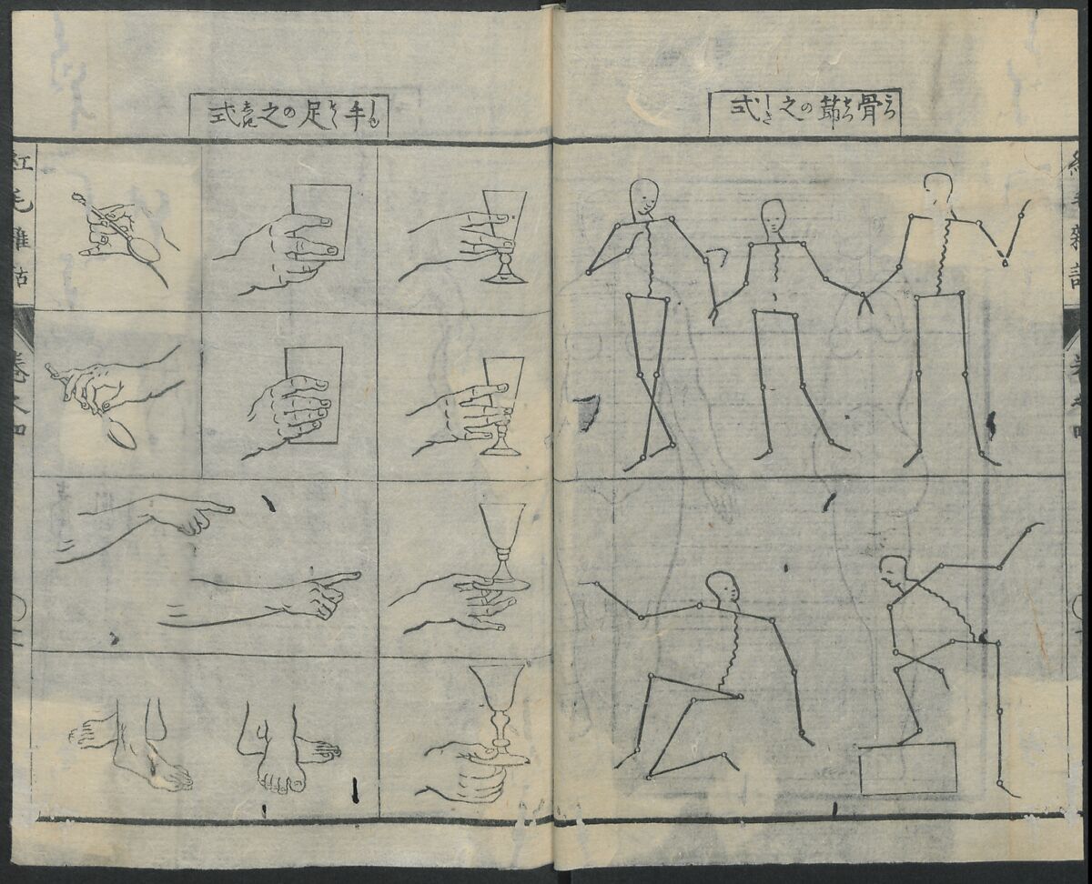 Chats on Novelties of Foreign Lands (Kōmōzatsuwa 紅毛雑話), Five volumes of woodblock printed books; ink on paper, Japan