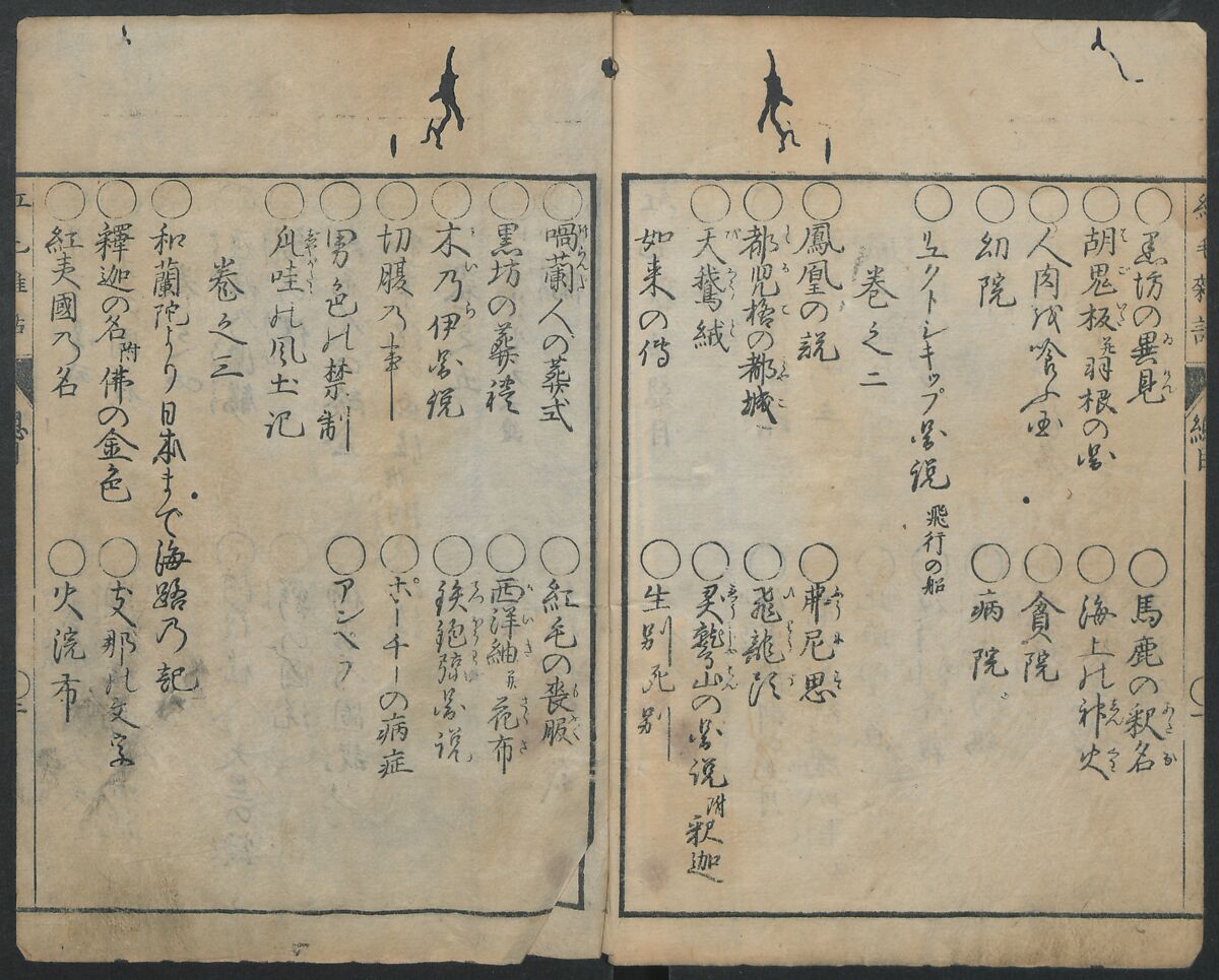Chats on Novelties of Foreign Lands (Kōmōzatsuwa) 紅毛雑話, Shiba Kōkan 司馬江漢 (Japanese, 1747–1818), Five volumes of woodblock printed books bound as one; ink on paper,, Japan
