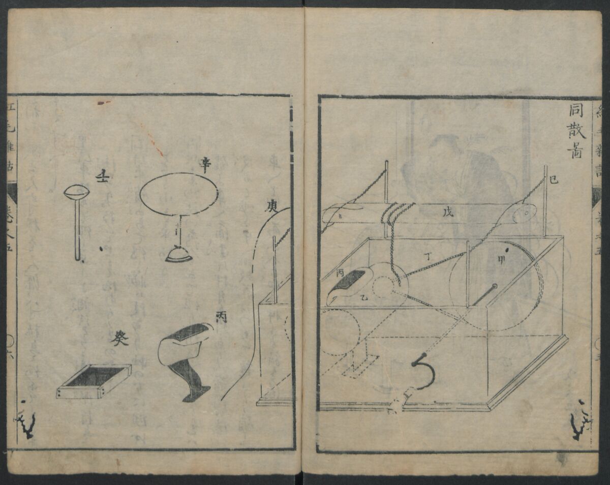 Chats on Novelties of Foreign Lands (Kōmōzatsuwa) 紅毛雑話, Shiba Kōkan 司馬江漢 (Japanese, 1747–1818), Five volumes of woodblock printed books bound as one; ink on paper,, Japan