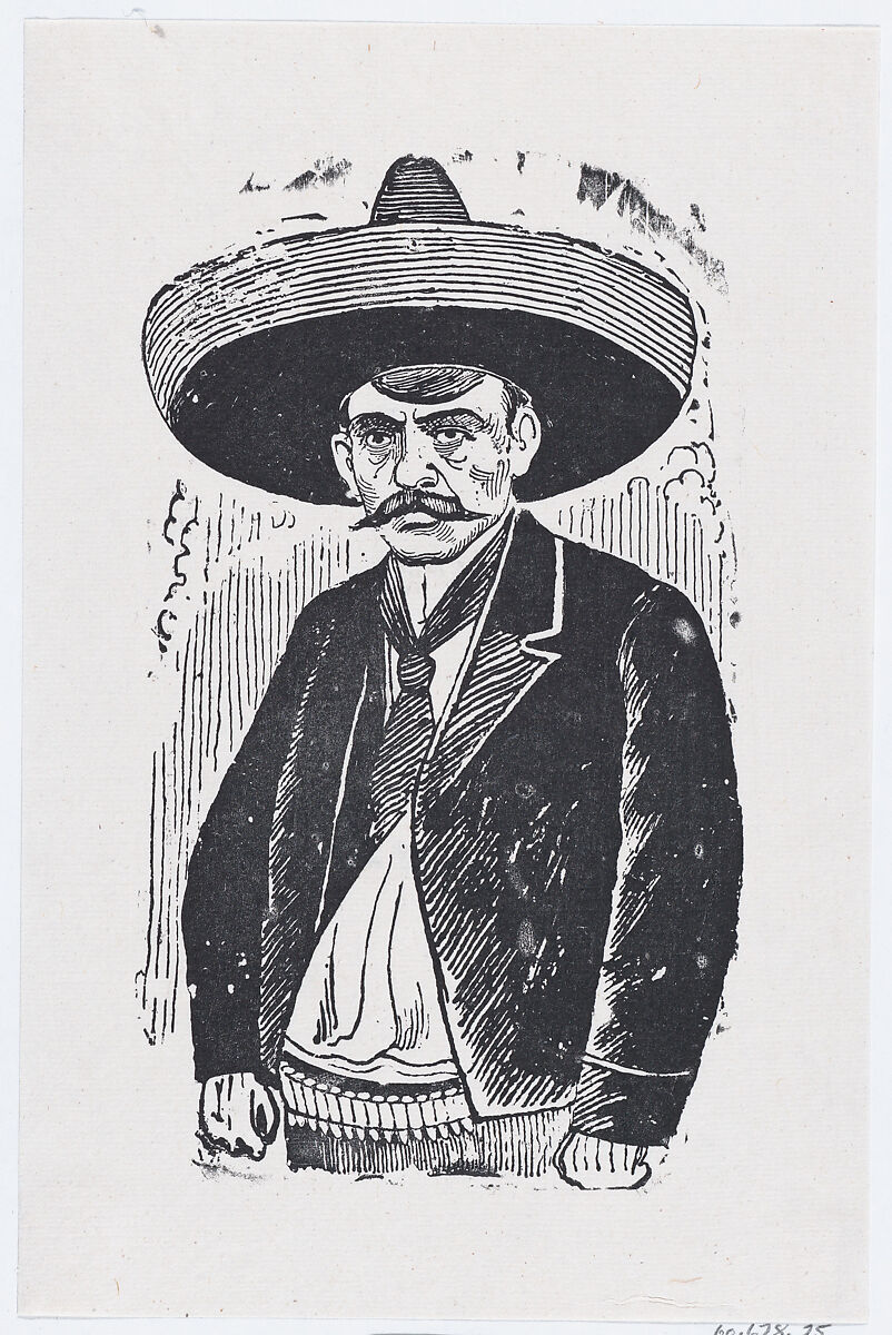 Emiliano Zapata, José Guadalupe Posada (Mexican, 1851–1913), Zincograph 