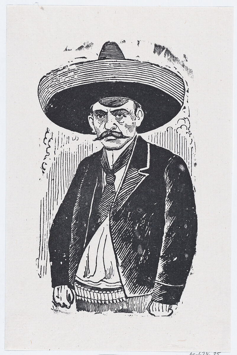 Emiliano Zapata, José Guadalupe Posada (Mexican, Aguascalientes 1852–1913 Mexico City), Zincograph 