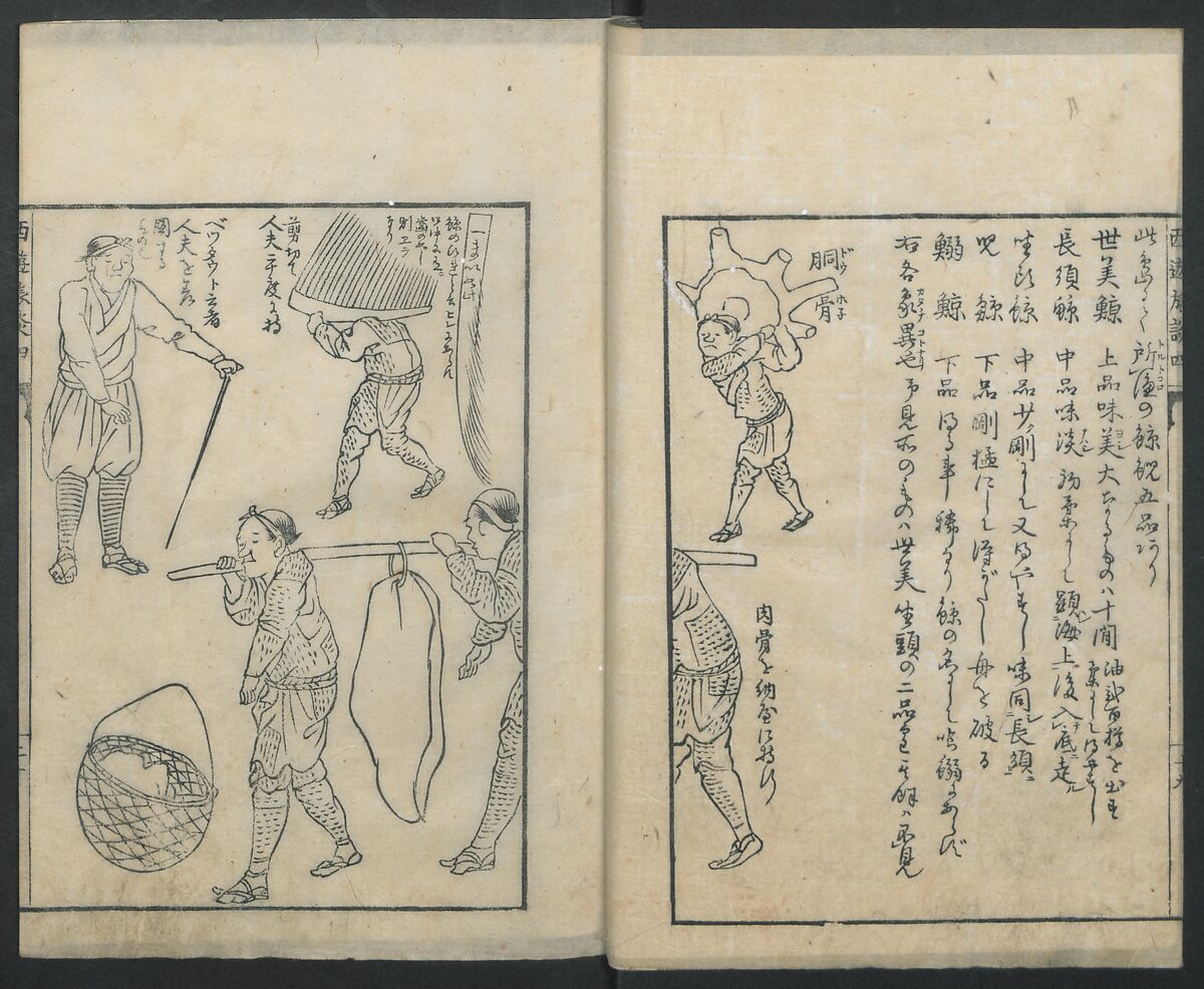 A Diary of Travel from Edo to Nagasaki (Seiyūryōdan), Shiba Kōkan (Japanese, 1747–1818), Five volumes of woodblock printed books; ink on paper, Japan