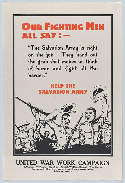 Help the Salvation Army, Anonymous, Commercial color lithograph 
