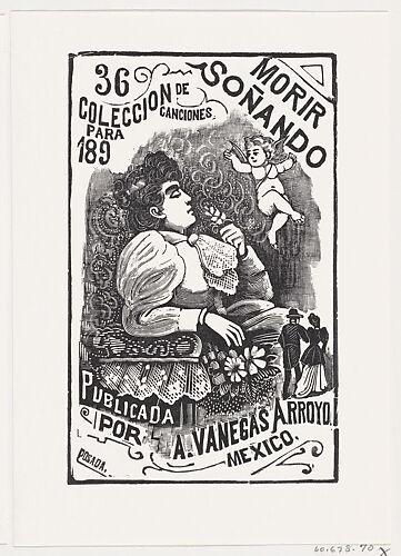Profile of a woman sitting in a chair with her head back and holding a flower, illustration for 'Morir Soñando,' published by Antonio Vanegas Arroyo