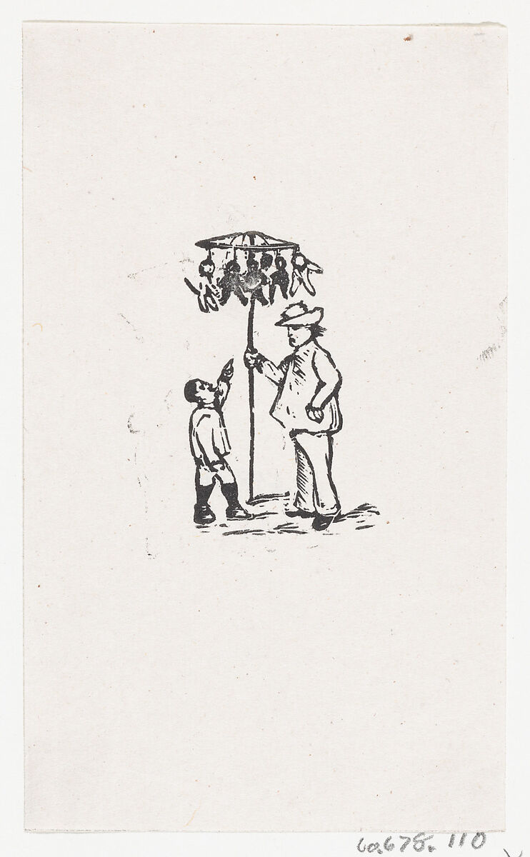 A vendor selling toys to a child, José Guadalupe Posada (Mexican, Aguascalientes 1852–1913 Mexico City), Zincograph 