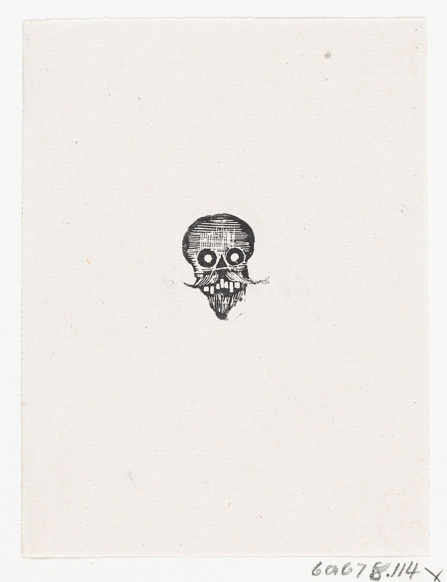 A skull with a beard, José Guadalupe Posada (Mexican, Aguascalientes 1852–1913 Mexico City), Zincograph 