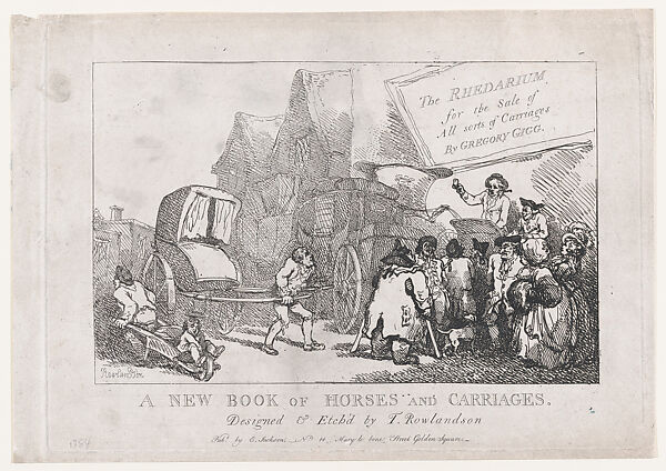 The Rhedarium for the Sale of All Sorts of Carriages by Geoffrey GIgg, or, A New Book of Horses and Carriages: Title page