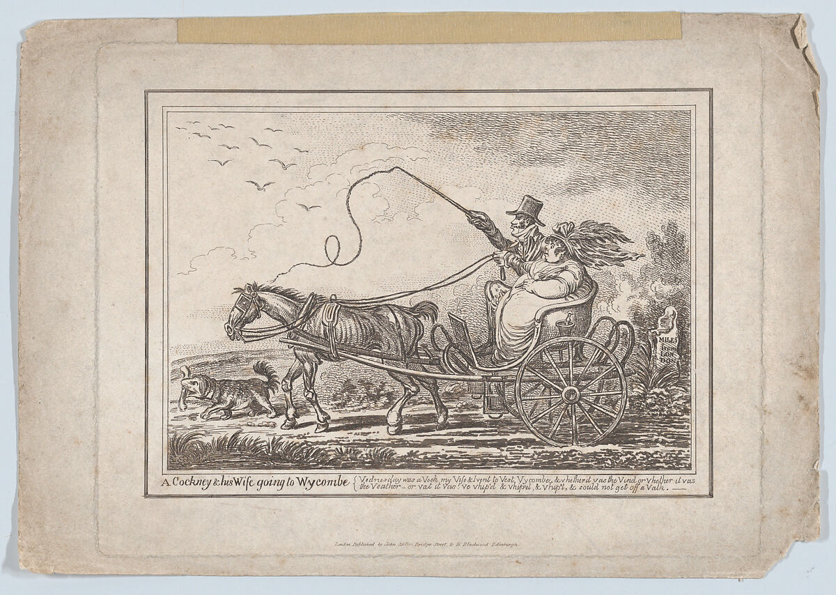 A Cockney & his Wife going to Wycombe, After James Gillray (British, London 1756–1815 London), Etching 