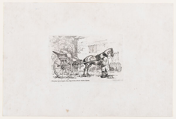 A Cabriolet with a Groom Parked Beside an Outhouse [A Gig], from A New Book of Horses and Carriages