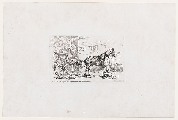 A Cabriolet with a Groom Parked Beside an Outhouse [A Gig], from The Rhedarium, or, A New Book of Horses and Carriages