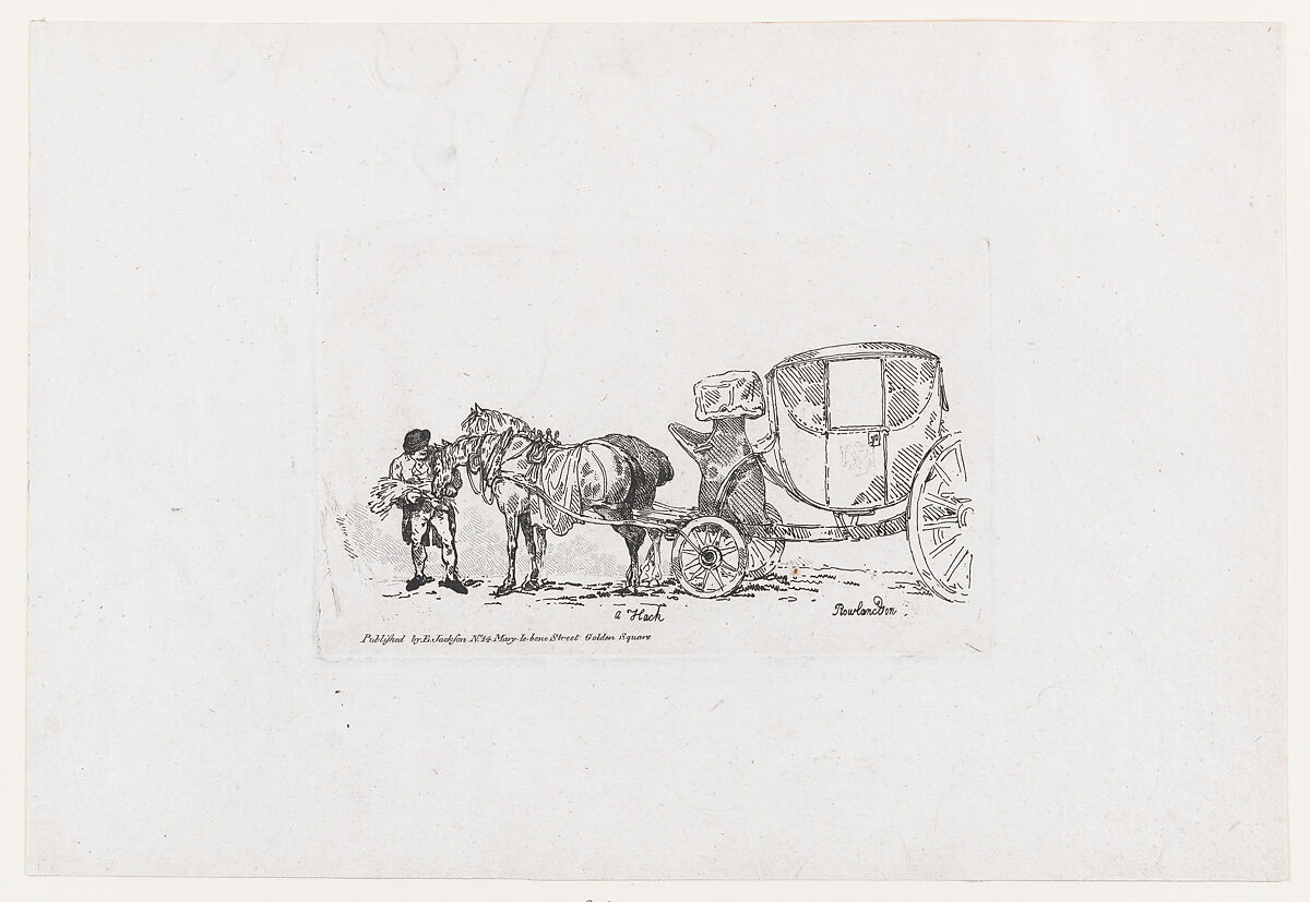 A Hack, from A New Book of Horses and Carriages, Thomas Rowlandson (British, London 1757–1827 London), Etching 