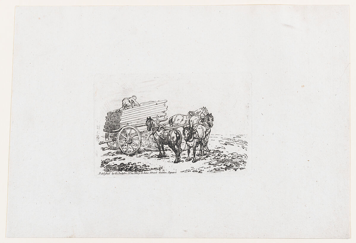 A Timber Waggon, from A New Book of Horses and Carriages, Thomas Rowlandson (British, London 1757–1827 London), Etching and stipple 