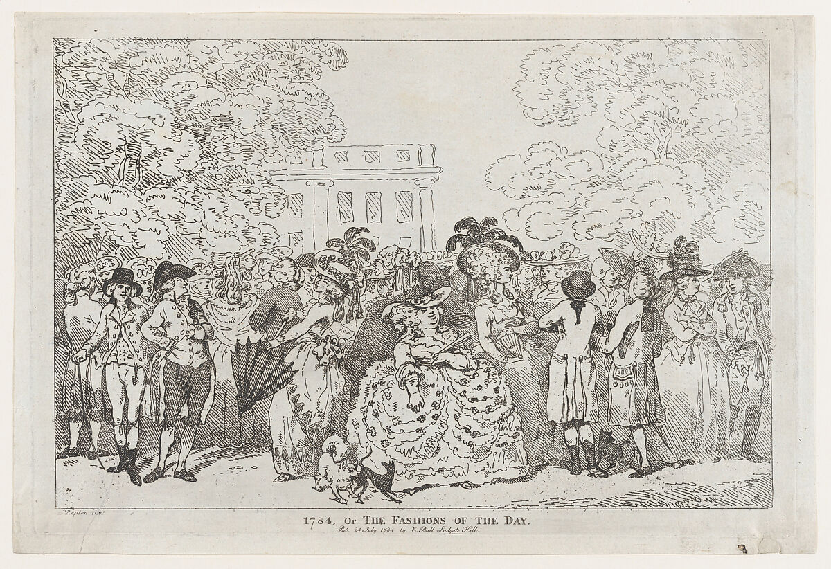 1784, or The Fashions of the Day, Thomas Rowlandson (British, London 1757–1827 London), Etching 