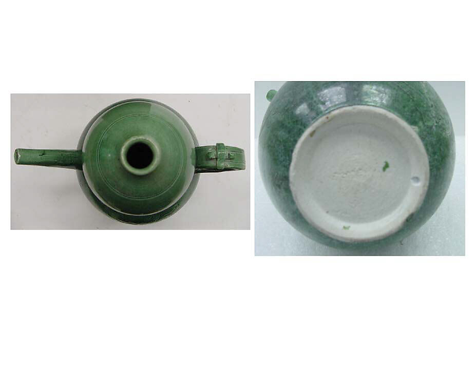 Ewer with writhing dragon, Glazed pottery with incised decoration, China